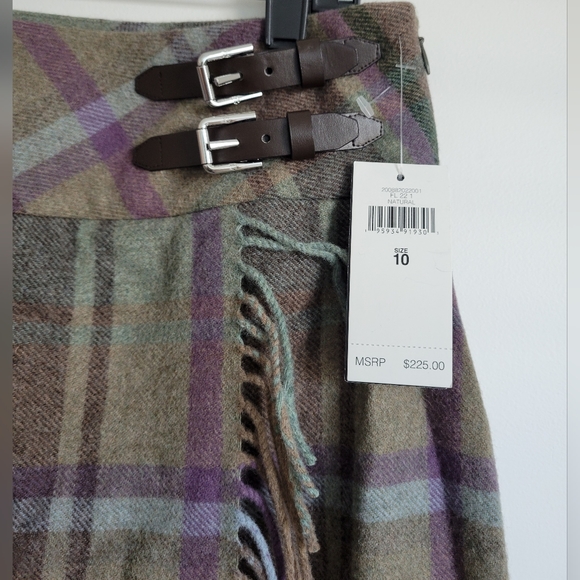 NWT LAUREN RALPH LAUREN Wool Plaid Fringe Trim Tweed Miniskirt - Picture 4 of 16